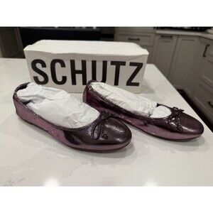Schutz Women’s Size 7.5 Metallic Purple Ballerina Flats